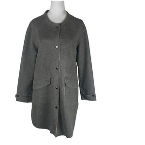 Luii Anthropologie Womens Overcoat Jacket  S Gray Academia Raw edge NWT